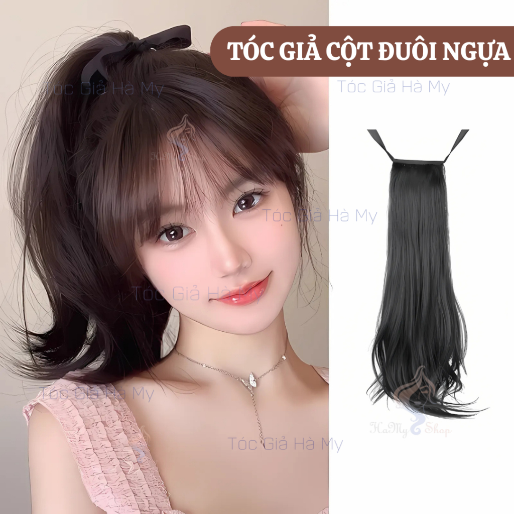 Tóc giả cột đuôi ngựa cực đẹp 36cm