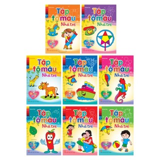 Sách: Tập Tô Màu Nhà Trẻ + Bút Sáp Màu - Jumbo Crayons - 24 Màu (DK 3304 - 24)