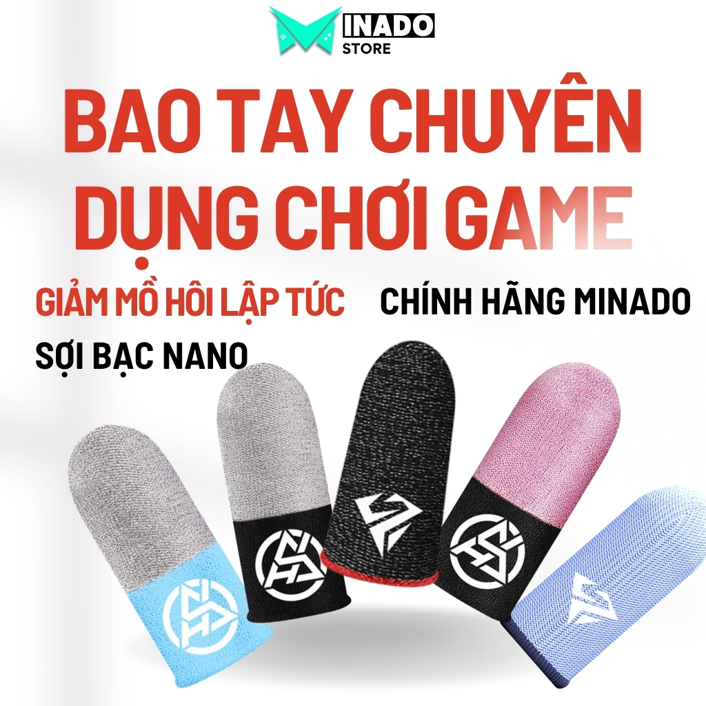 Bao tay chơi game ff Pubg Liên Quân siêu nhạy sợi bạc SHEZI - găng tay chơi game cao cấp - Minado