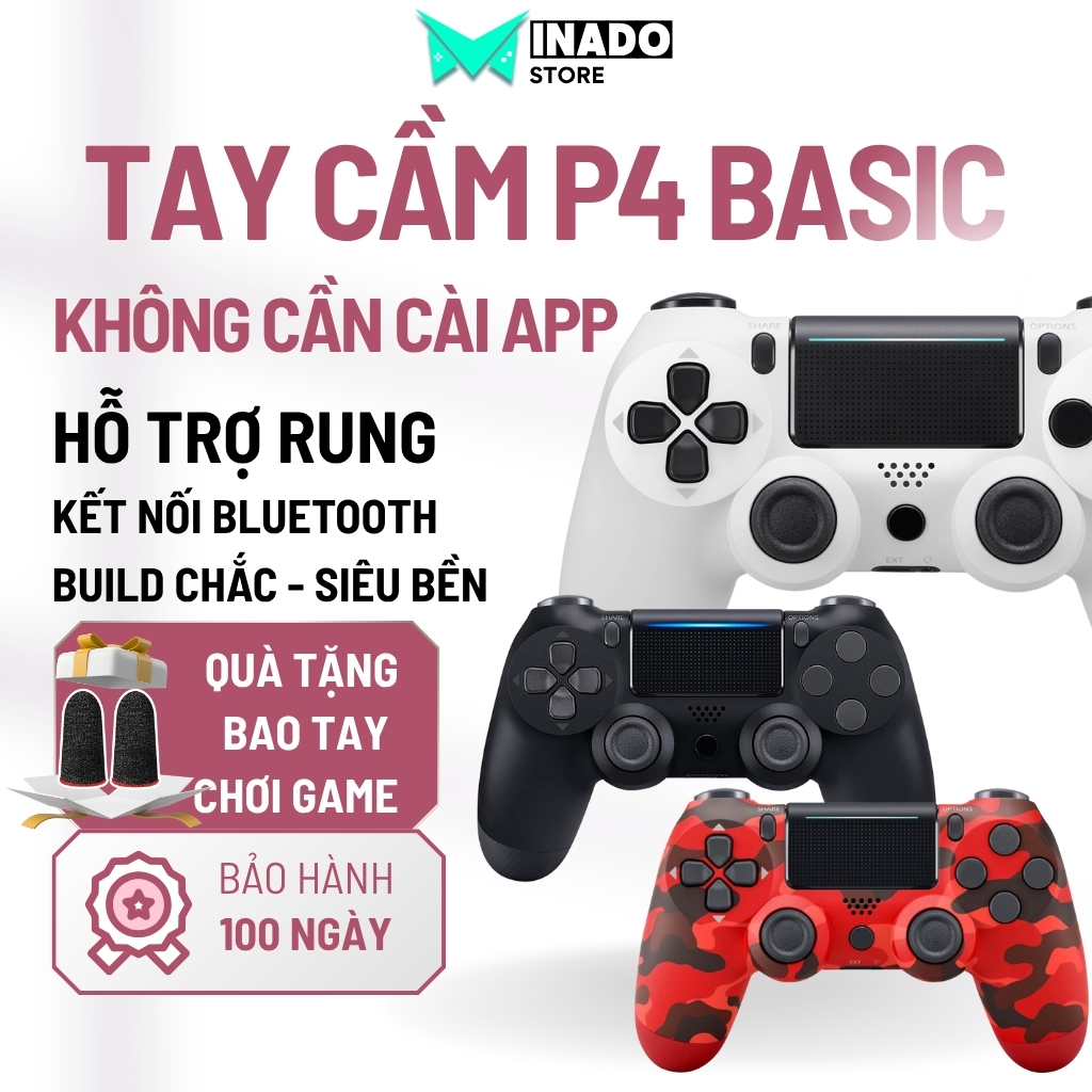 Tay cầm không dây P4 bluetooth pin siêu lâu,Tay cầm chơi game fifa online 4 cho pc laptop