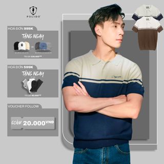 Áo polo nam dệt kim thêu logo POLIDO dáng slimfit độ đàn hồi cao thời trang nam cao cấp