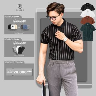 Áo polo nam COTTON in họa tiết kẻ sọc POLIDO chất vải thoáng mát mềm mịn thấm hút mồ hôi thời trang nam