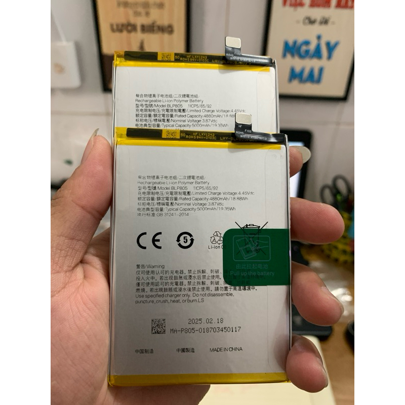 PIN OPPO A53/A54 4G/A55 4G/A55 5G/A93 5G/A16 ZIN MÃ BLP805 DUNG LƯỢNG CHUẨN