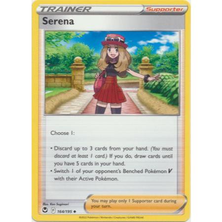 1 Lá Thẻ Bài Pokemon Chính Hãng ,Serena - 164/195 - Uncommon -M-NM