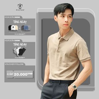 Áo polo nam hoạ tiết chấm bi POLIDO chất liệu cotton thoáng mát kiểu dáng slimfit tôn dáng