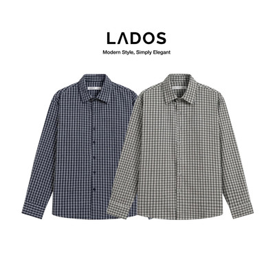 [OUTLET - KHÔNG ĐỔI TRẢ] Áo Sơ Mi Nam Công Sở Casual LADOS-8183 Chất Linen Cotton Cao Cấp Thấm Hút Mồ Hôi, Caro Nhỏ