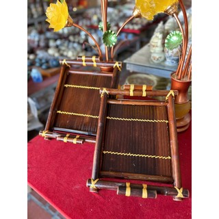  Khay Trà Tre - Thủ Công  Khay Đựng Ly Cốc Bằng Tre Hàng Thủ Công Chắc Chắn 