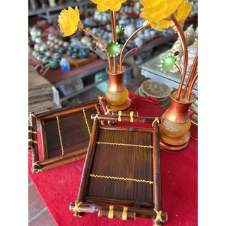 Khay Trà Tre - Thủ Công , Khay Đựng Ly Cốc Bằng Tre Hàng Thủ Công Chắc Chắn