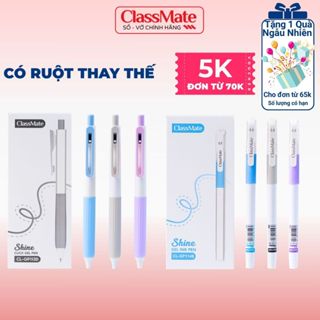 Bút Bi Gel, Bút Gel Ngòi 0.5mm Bút Mực Bấm Mực Xanh Đen Tím Nhanh Khô Bút Gel Nắp Ghi Chép Viết Bài