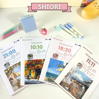  Vở kẻ ngang B5 120 trang SHIORI 80gsm - Chủ đề Pastel Coffee Shop - Vở học sinh sinh viên đẹp giấy dày mịn 