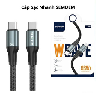 Cáp Sạc Nhanh SEMDEM Type-C bọc dù cao cấp PD 66W Cho Xiaomi Samsung Huawei Oppo Vivo Điện Thoại Android.. - NAKA