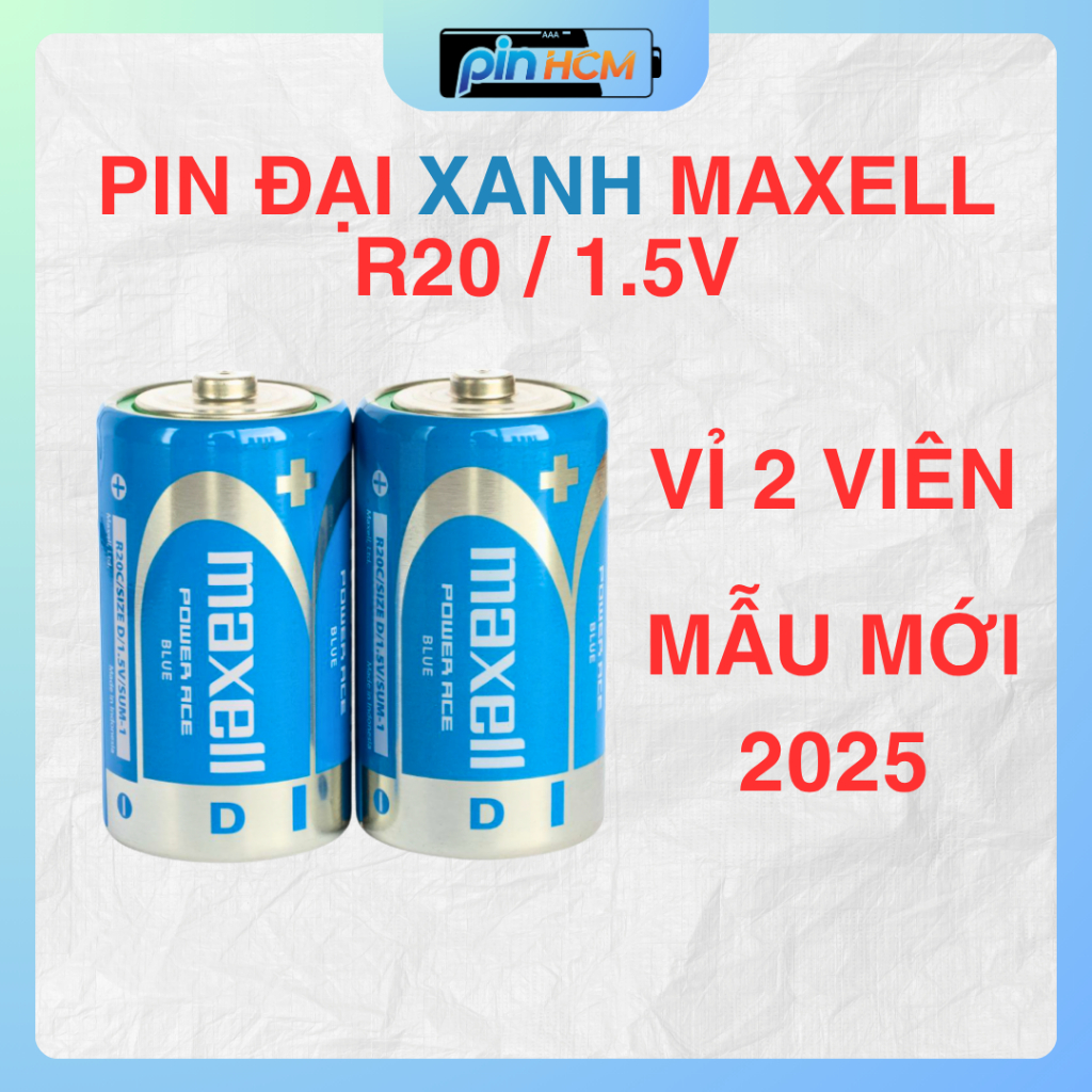 Pin Đại Maxell R20 - 1 Vỉ 2 viên Pin Size D 1.5V - Pin Đại Maxell Chính Hãng