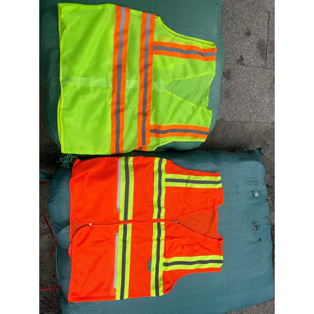 Áo Lưới Phản Quang 3M 3 Túi Khóa Kéo – Áo Bảo Hộ Kỹ Sư, Công Nhân – Siêu Thoáng, Phản Quang Cực Sáng