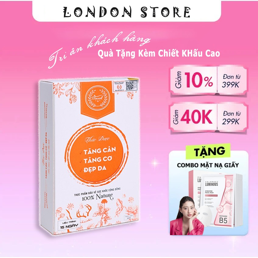 Tăng cân Vincent chính hãng viên uống thảo mộc tăng cân cho người gầy lâu năm cơ địa khó lên kí