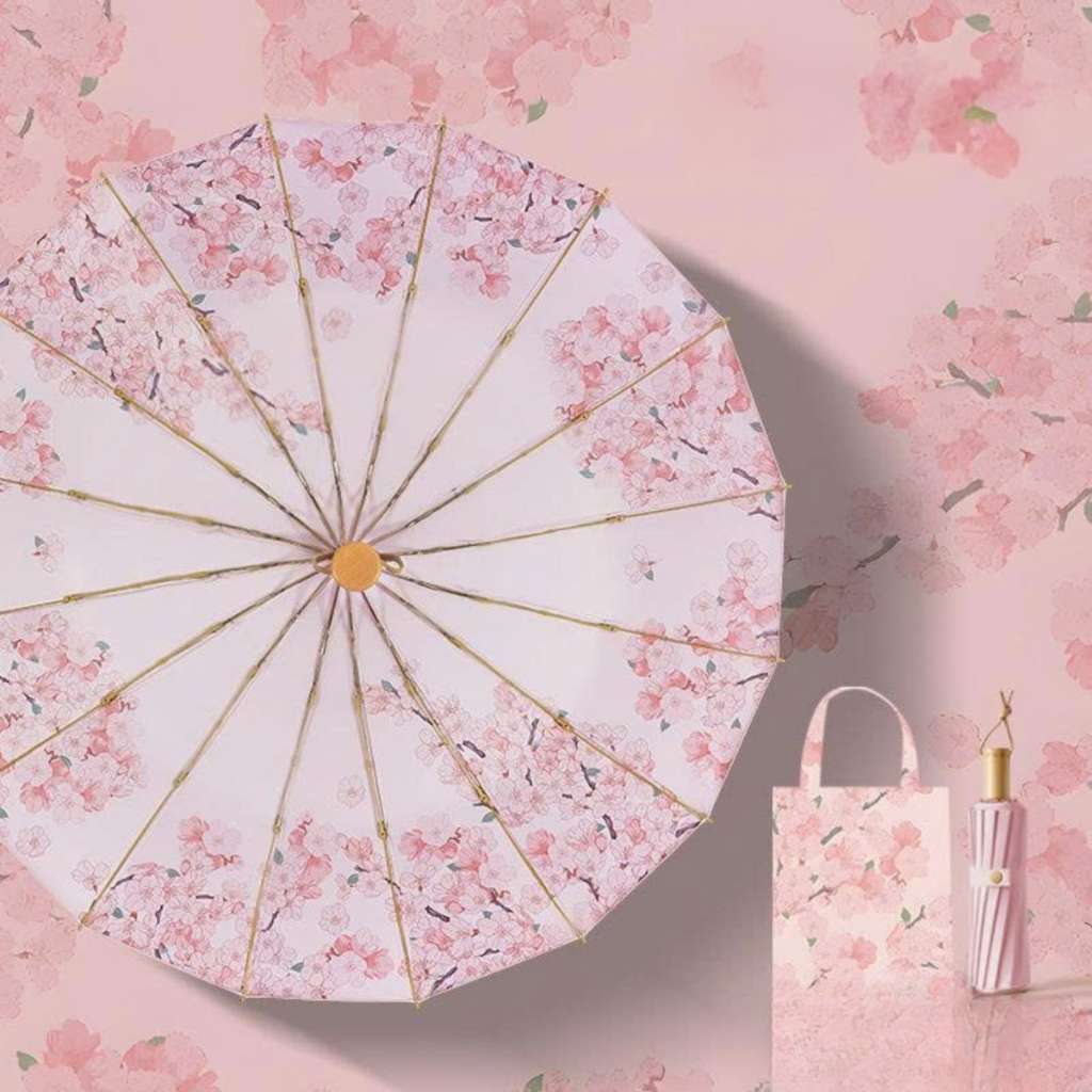 Ô Dù 3 Lớp 2 Mặt Cao Cấp Che Mưa Nắng, Dù Họa Tiết Hoa Cổ Điển Cao Cấp Chống Tia UV