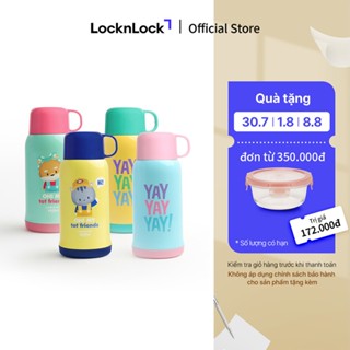 Bình giữ nhiệt có ống hút cho bé kèm túi và dây đeo LocknLock Animal Friend Kids tumbler LHC1475 550ml