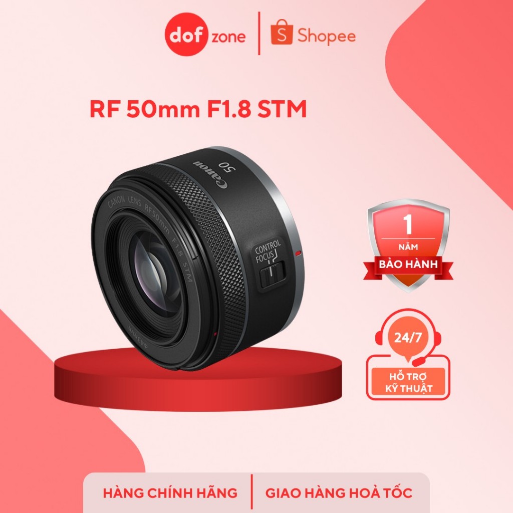 ỐNG KÍNH CANON RF 50MM F/1.8 STM - CHÍNH HÃNG BH 12 tháng