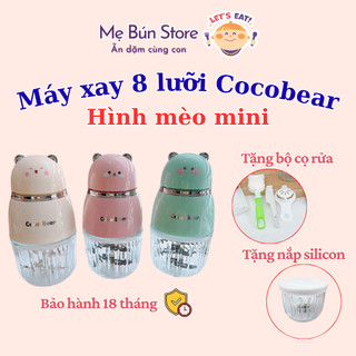  Máy Xay Ăn Dặm Coco Bear 8 Lưỡi Hình Mèo Máy Xay Cháo Thịt Rau Củ Nhuyễn Mịn Cho Bé 