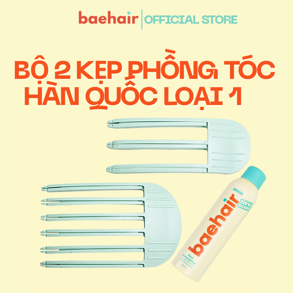 Bộ 2 kẹp phồng tóc Hàn Quốc loại 1 Baehair nhựa 757 ABS - Hair Root Volume volumizer