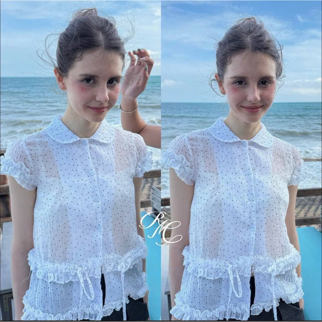 Sweet Dare Shirt - Remmus | Áo sơ mi tơ xuyên thấu cổ tròn bèo Remmus (không kèm tube)