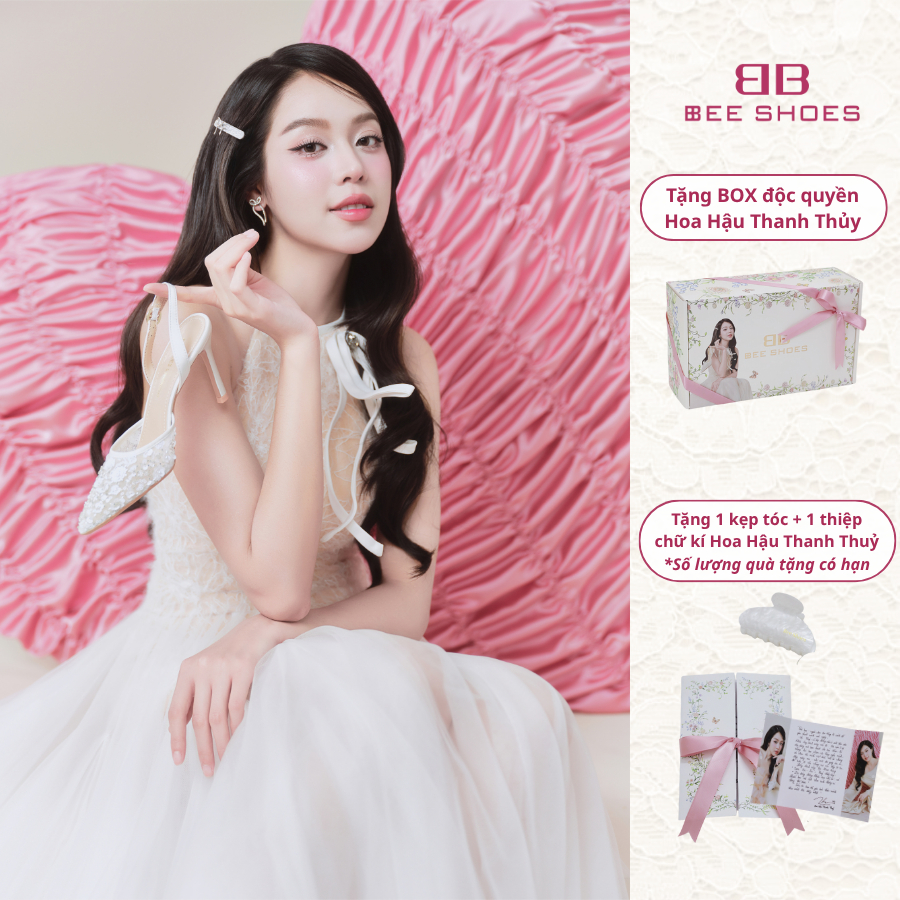 (BST Trạm "Dịu-Êm") Giày cao gót nữ BEE SHOES mũi nhọn gót 8cm - 240819 (from 1.5)