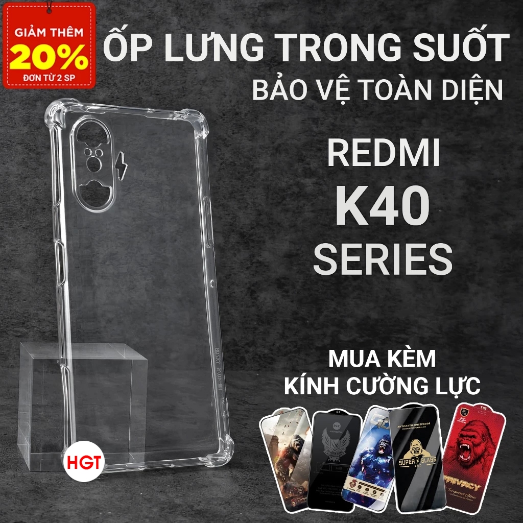 Ốp lưng Redmi K40- K40 Pro-K40 Gaming và kính cường lực nhiều serri