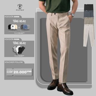 Quần âu nam POLIDO trơn phối cạp chun chất liệu cao cấp mềm co giãn thoải mái