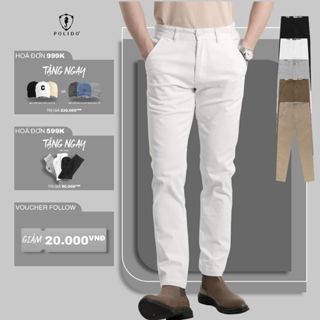 Quần khaki nam Polido chất vải không nhăn mềm mịn thoải mái đứng phom kiểu dáng slimfit thời trang