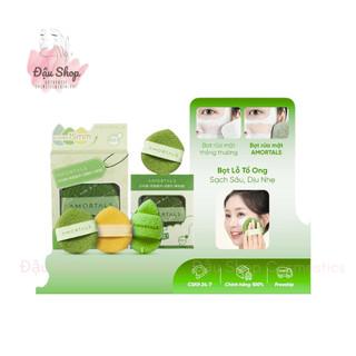 BÔNG RỬA MẶT AMORTALS 3 MIẾNG – BẢN DÀY 15MM SIÊU ÊM, SẠCH SÂU