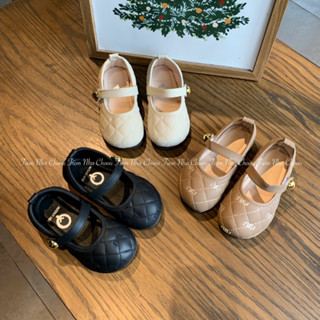 Giày búp bê cho bé gái mũi tròn khóa ngọc da mềm xinh KN-02