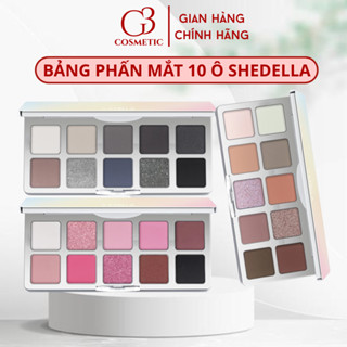 Bảng phấn mắt 10 ô màu SHEDELLA Pastel cầu vồng mùa hè, nhũ lì tone màu sặc sỡ lâu trôi