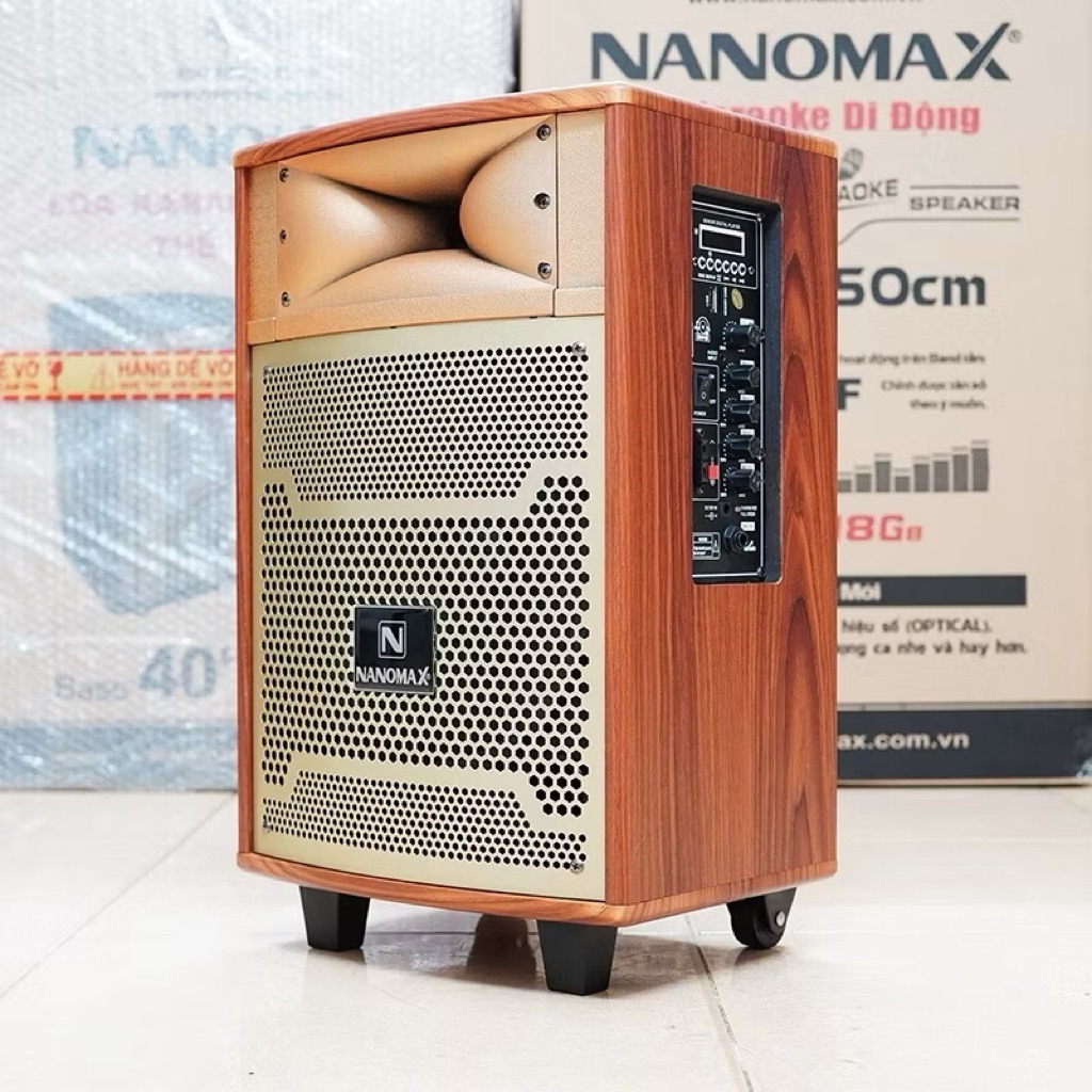 Loa kéo di động Nanomax S-8 (Bass 2 tấc, Tặng kèm 1 Micro)
