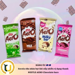   HÀNG ÚC  Socola thanh sữa kết cấu bọt khí xốp đặc biệt của dòng NESTLE AERO Chocolate Bar 118GR thanh 