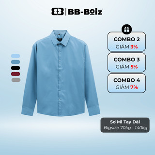   BigSize  Áo Sơ Mi Nam Tay Dài Công Sở BB - Boiz Big Size Vải Lụa Form 70kg - 140kg 