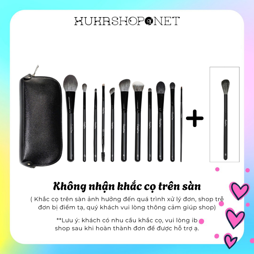 [Bộ cọ MUA.s Pro 11 cây tặng 1] Bộ Cọ MUA.s Pro 11 Cây Kèm Túi Chất Lông Mền Mịn Bộ Cọ Trang Điểm Chuyên Nghiệp