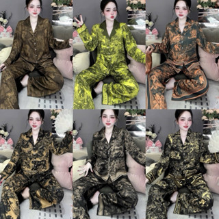 [ Hoả tốc HCM] 40-75kg Đồ bộ pijama nữ, in hình rừng rêu, rừng nâu, rừng hồng, lụa latin mềm mịn