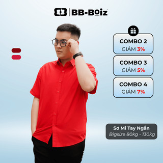   BigSize  Áo Sơ Mi Tay Ngắn BB - Boiz Big Size Nam Form 80kg - 130kg Chất Kate Mỹ 