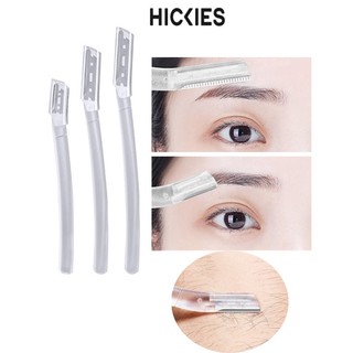 Dao Tỉa Lông Mày Trong Suốt Bằng Thép Không Gỉ + Kéo Tỉa Lông Mày - HICKIES
