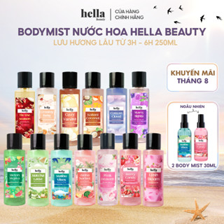 Xịt thơm body mist hương nước hoa Hella Beauty 250ml lưu hương lâu, an toàn cho da nhạy cảm