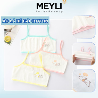 Áo Lót Học Sinh Không Mút – Áo LÁ Bé Gái Chất Cotton Mặc Thoái Mái Viền Màu MEYLI A154