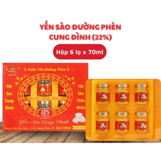 COMBO 10 Hộp Nước yến Đường phèn 22% + 2 Đường phèn 18% tổ yến - YẾN SÀO CUNG ĐÌNH (6 lọ x 70ml)