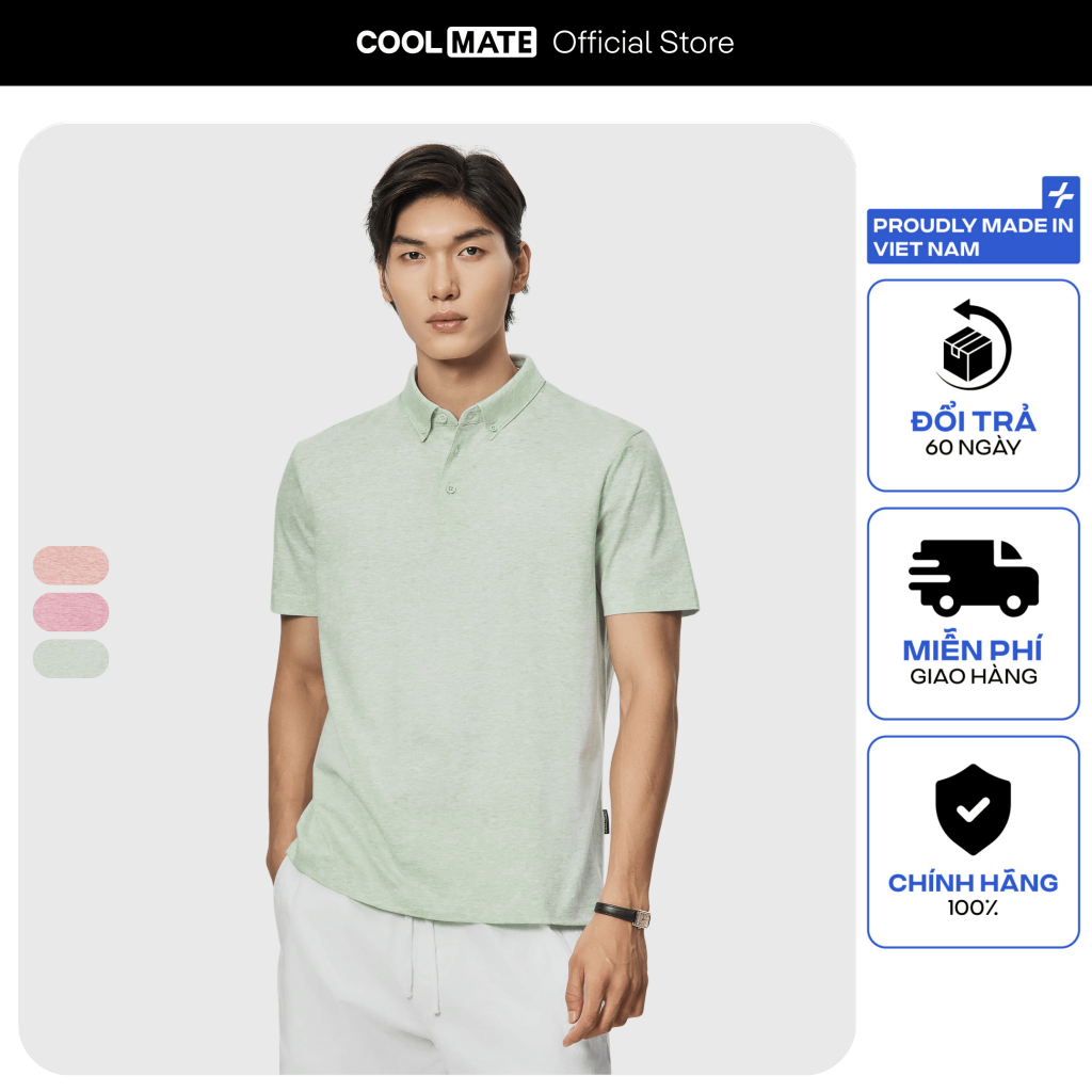 [SALE TẾT]Áo Polo nam Premium Cotton Linen thoải mái, thấm hút tốt Coolmate
