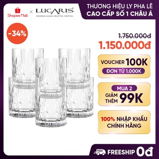 [BỘ SƯU TẬP MỚI] Bộ cốc pha lê không chì, ly uống rượu, pha chế Lucaris Opulence Ruby Double Rock 350ml - LP27DR12