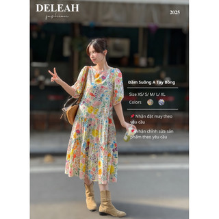 De Leah - Đầm Suông A Tay Bồng - Thời Trang Thiết Kế