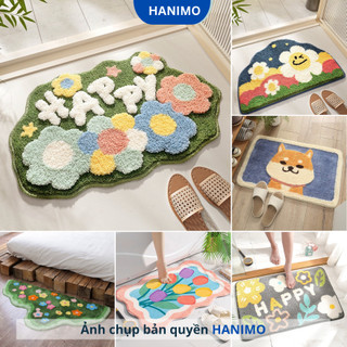  Thảm lau chân lông cừu 40x60cm thấm hút nước tốt chống trơn trượt dùng cho cửa ra vào & phòng tắm - HANIMO HA07 