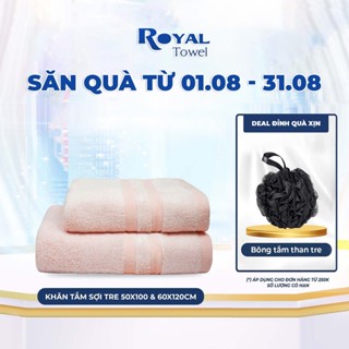 Khăn tắm 50x100cm hoặc 60x120cm ROYAL TOWEL sợi tre cao cấp siêu mềm mịn, thấm hút tốt dùng cho em bé, gia đình
