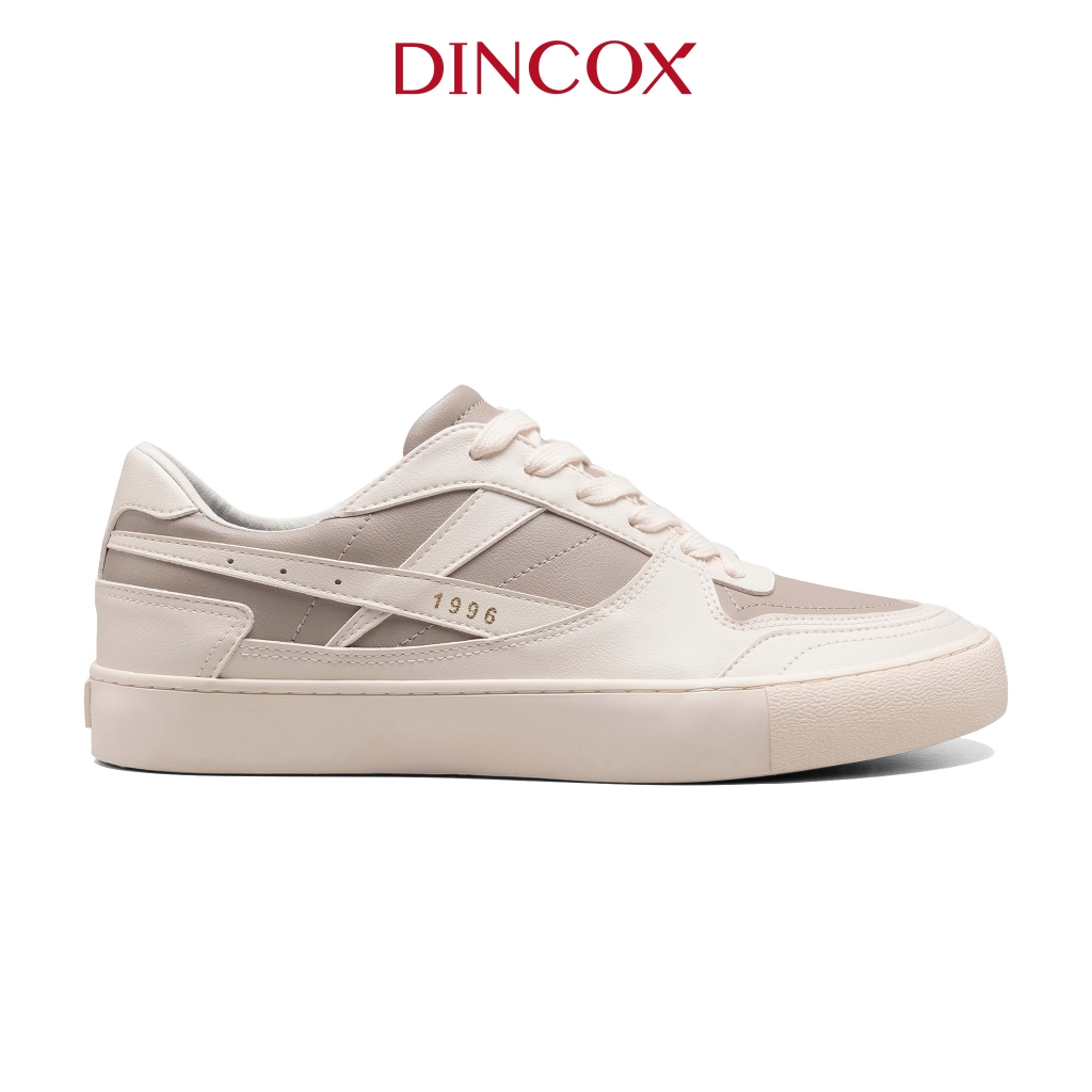 Giày Da Sneaker Nam Nữ DC39 LATTE LOVE DINCOX Shoes Đế Bằng - Microfiber Leather