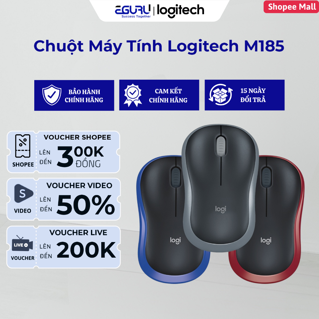Chuột Máy Tính Logitech M185 - Bảo Hành Chính Hãng