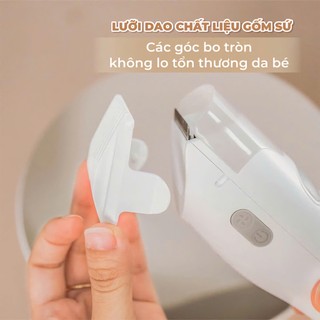 Tông đơ cắt tóc cho bé Moaz bebe MB100 có chức năng hút tóc, chống nước, bảo hành chính hãng 12 tháng