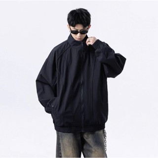 Áo Khoác Bomber Basic Chất Liệu Dù 2 Lớp Cao Cổ Cản Gió Chống Nước Có Túi Trong Jacket